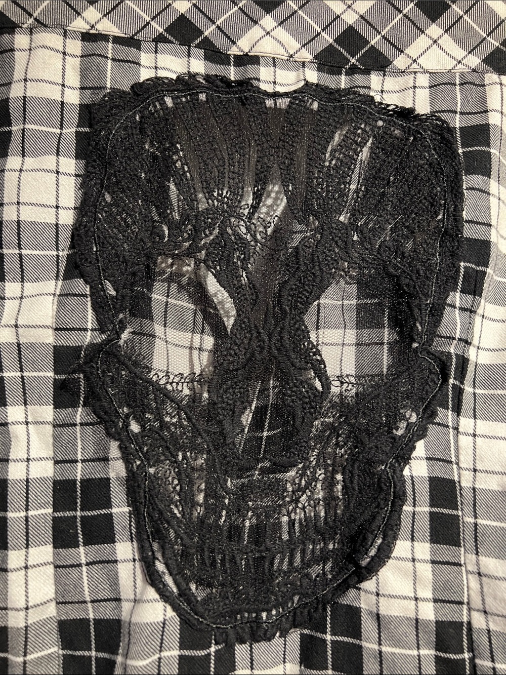 Hot Topic Black & White Plaid Shirt Jacket
